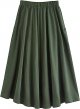 Women's Casual High Waist Pleated A-Line Midi Skirt with Pocket