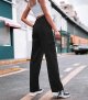 Women High Waisted Cargo Pants Wide Leg Casual Pants 6 Pockets Combat Military Trousers